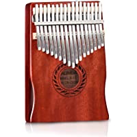 Kalimba - Piano de 17 llaves con instrucciones de estudio y martillo de afinación- madera de caoba maciza- piano de dedo…